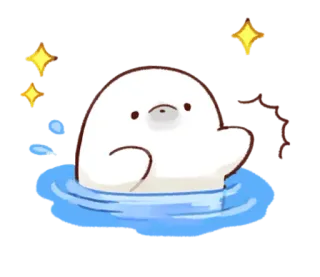 🏊‍♂️ e0a16671 phoque, mignon, animal, eau, paillettes, dessin animé, vague telegram sticker
