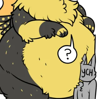 ❓ 068704ab YCH ケモノ, アニメ, 動物, YCH, はてなマーク telegram sticker