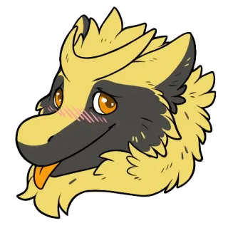 😘 2728f844 ケモノ, アンソロ, 動物, 爬虫類, ステッカー, かわいい, 黄色 telegram sticker