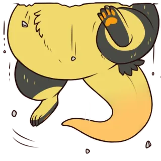 ⚖️ 3af2640e 動物, 黄色, 生き物, 漫画, イラスト telegram sticker