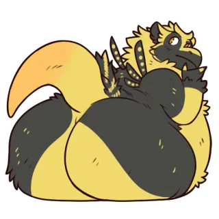 🤔 3fe5f075 動物, ケモノ, モンスター, 生き物, ファンタジー, 黄色, 黒, アニメ telegram sticker