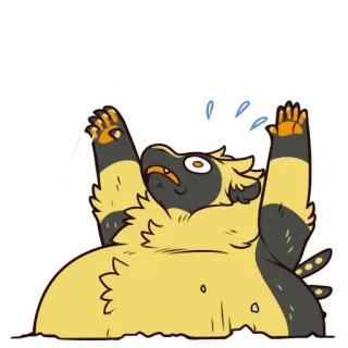 ⚖️ ad944bae 漫画, 動物, 哺乳類, 黄色, 黒, イラスト telegram sticker