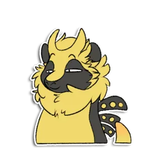 😏 b7ff3d33 動物, マンガ, かわいい, 黄色, もふもふ telegram sticker
