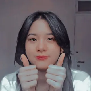 🦖 94630661 Pouce levé, Positif, Accord, Femme, Okay, Fille, Geste telegram sticker