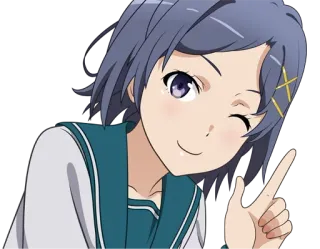 😉 9e602220 อนิเมะ, ผู้หญิง, ตัวละคร, ขยิบตา telegram sticker