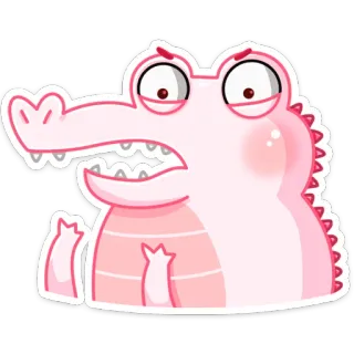 😤 91909776 cá sấu, tức giận, hồng, động vật, hoạt hình, nhãn dán telegram sticker