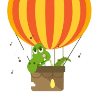 🤠 5fb5c34c 악어, 앨리게이터, 풍선, 열기구, 나는, 동물, 파충류, 만화 telegram sticker