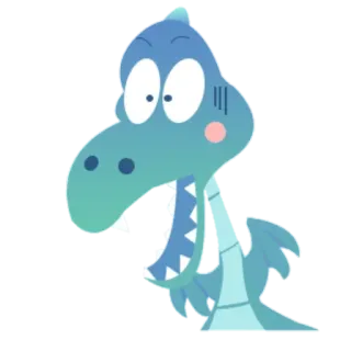 😖 f868e295 용, 만화, 귀여운, 파란색, 무서워하는, 괴물 telegram sticker