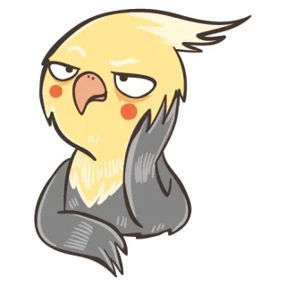 🤔 a8554b4d корелла, птица, милый, стикер, мультяшный telegram sticker