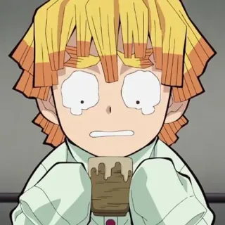 🧡 5d023060 Zenitsu Agatsuma Demon Slayer Anime, Demon Slayer, Zenitsu, Divertido, Sorprendido, Asustado telegram sticker