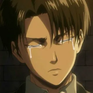 😭 3469eee4 Levi Ackerman Attack on Titan леви аккерман, аниме, плачет, грустный, атака титанов, aot whatsapp sticker