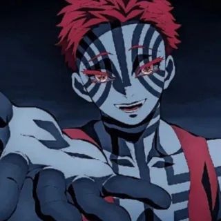 🥶 70d6d342 Akaza Demon Slayer аниме, клинок рассекающий демонов, аказа, демон, высшая луна, манга whatsapp sticker