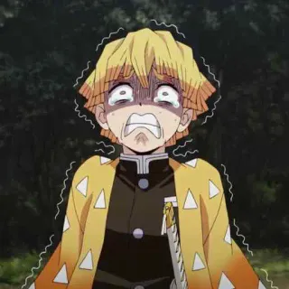 😨 4f6ad1b9 Zenitsu Agatsuma Demon Slayer อนิเมะ, ดาบพิฆาตอสูร, กลัว, เซ็นนิตสึ, เซ็นนิตสึ อากาสึมะ, ร้องไห้ telegram sticker