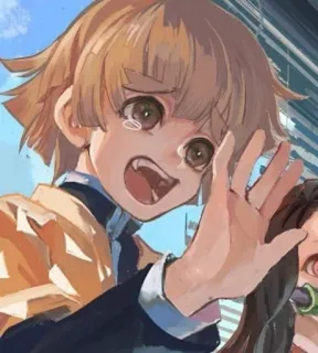 ⚡ d903dc9d Zenitsu Agatsuma Demon Slayer Anime, Manga, Demon Slayer, Zenitsu Agatsuma, Kawaii, Süß, Fanart whatsapp sticker