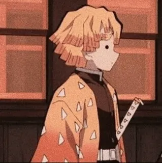 ⚡ 002a2196 Zenitsu Agatsuma Demon Slayer Anime, Demon Slayer, Zenitsu, Cartoon, Charakter, Schwert, Japanische Animation whatsapp sticker