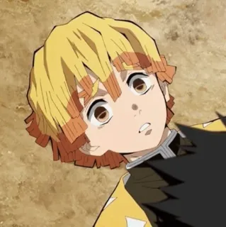 ⚡ 037ce066 Zenitsu Agatsuma Demon Slayer Zenitsu, Demon Slayer, Anime, Charakter, Gelbe Haare, Besorgt whatsapp sticker