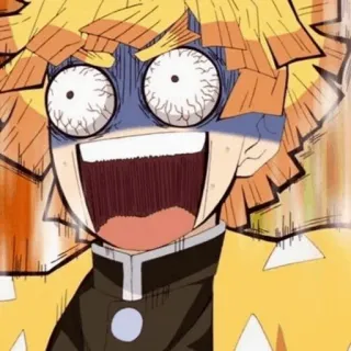 ⚡ 08ae0e95 Zenitsu Agatsuma Demon Slayer Anime, Zenitsu, Demon Slayer, verängstigt, lustig, Ausdruck whatsapp sticker