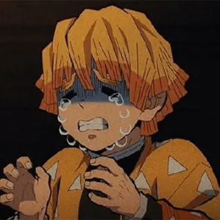 ⚡ 0cd4078a Zenitsu Agatsuma Demon Slayer Anime, weinen, ängstlich, Emotion, Zenitsu, Demon Slayer whatsapp sticker