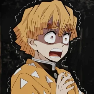 ⚡ 0da6d0ea Zenitsu Agatsuma Demon Slayer Anime, Demon Slayer, verängstigt, schockiert, Zenitsu, Zenitsu Agatsuma, lustig, Emotion whatsapp sticker