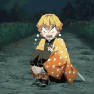 ⚡ 10da7ab3 Zenitsu Agatsuma Demon Slayer Anime, Demon Slayer, Zenitsu, verängstigt, Charakter, Manga whatsapp sticker