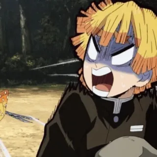 ⚡ 1cc59d57 Zenitsu Agatsuma Demon Slayer Anime, Demon Slayer, Zenitsu, Cartoon, Besorgt, Gelbe Haare, Verängstigt, Manga whatsapp sticker