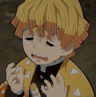 ⚡ 28be457e Zenitsu Agatsuma Demon Slayer Anime, weinend, traurig, verängstigt, Demon Slayer, Zenitsu whatsapp sticker