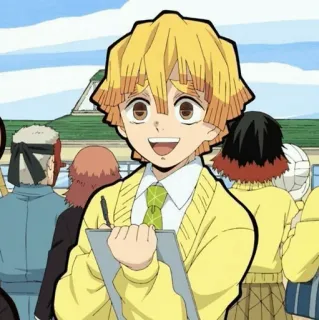 ⚡ 2e1cb9d0 Zenitsu Agatsuma Demon Slayer Zenitsu, Demon Slayer, Anime, Kimetsu no Yaiba, Charakter whatsapp sticker