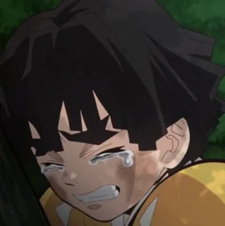 ⚡ 326d532a Zenitsu Agatsuma Demon Slayer weinen, anime, demon slayer, zenitsu, traurig, verzweifelt, emotional whatsapp sticker