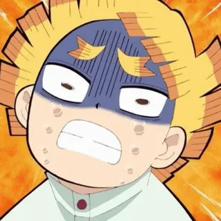 ⚡ 39123764 Zenitsu Agatsuma Demon Slayer Zenitsu, Demon Slayer, Anime, verängstigt, besorgt, Cartoon whatsapp sticker