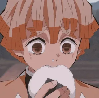 ⚡ 63dd8798 Zenitsu Agatsuma Demon Slayer Anime, Demon Slayer, Zenitsu Agatsuma, Onigiri, Essen whatsapp sticker