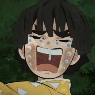 ⚡ 64e303cf Zenitsu Agatsuma Demon Slayer Anime, Demon Slayer, Zenitsu, weinend, verängstigt, emotional whatsapp sticker