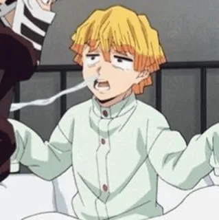 ⚡ 6ef83ce6 Zenitsu Agatsuma Demon Slayer Anime, Demon Slayer, Zenitsu Agatsuma, Müde, Lustig, Manga whatsapp sticker