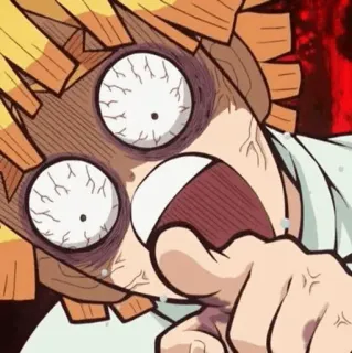 ⚡ 7b76b356 Zenitsu Agatsuma Demon Slayer Anime, Demon Slayer, Zenitsu, verängstigt, schockiert, schreiend whatsapp sticker