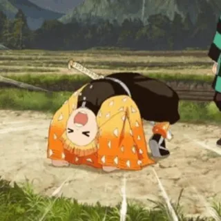 ⚡ a678432e Zenitsu Agatsuma Demon Slayer Anime, Demon Slayer, Zenitsu, Lustig, Charakter, Manga whatsapp sticker