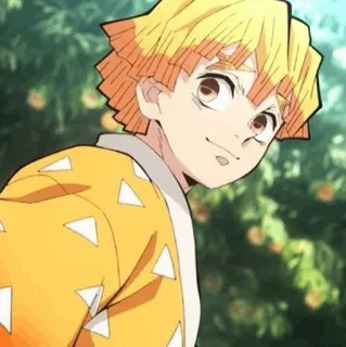 ⚡ bac67837 Zenitsu Agatsuma Demon Slayer Anime, Demon Slayer, Zenitsu, Cartoon, Figur whatsapp sticker