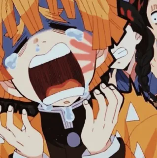 ⚡ d9bf1d9d Zenitsu Agatsuma Demon Slayer Anime, Demon Slayer, weinend, Zenitsu, Manga, verängstigt whatsapp sticker