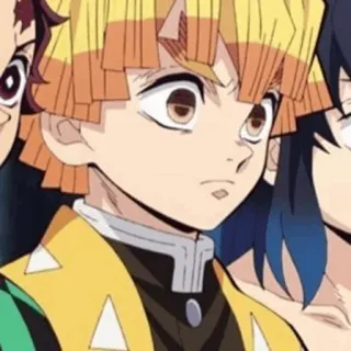 ⚡ e0761305 Zenitsu Agatsuma Demon Slayer Anime, Charakter, Demon Slayer, Zenitsu, Agatsuma, Gelb, Orange whatsapp sticker