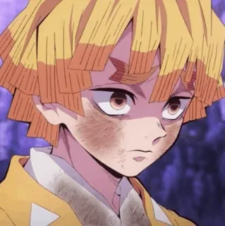 ⚡ e3d94439 Zenitsu Agatsuma Demon Slayer Zenitsu, Demon Slayer, Anime, Charakter, gelbe Haare, Blitz whatsapp sticker