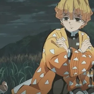 ⚡ f6d10e42 Zenitsu Agatsuma Demon Slayer Anime, Manga, Demon Slayer, Zenitsu, Charakter, Cartoon, Traurig, Blitz whatsapp sticker