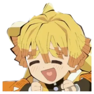 ⚡️ 8b650786 Zenitsu Agatsuma Demon Slayer Anime, Demon Slayer, Zenitsu, Chibi, Manga, Kartun whatsapp sticker