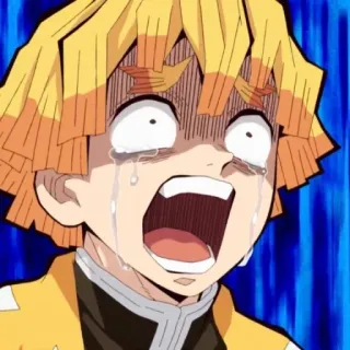 ⚡️ 2ad503af Zenitsu Agatsuma Demon Slayer アニメ, 鬼滅の刃, 泣く, 怖い, 善逸, 表情, 恐怖 telegram sticker