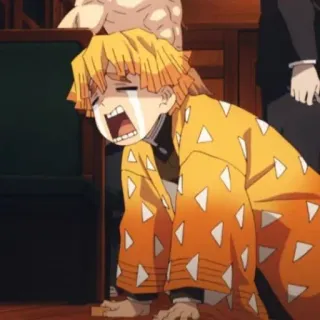 ⚡️ 35354867 Zenitsu Agatsuma Demon Slayer アニメ, 泣く, 怖い, 善逸, 鬼滅の刃, マンガ telegram sticker