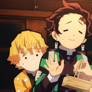 ⚡️ 46ddb7ec Tanjiro Kamado Demon Slayer アニメ, 鬼滅の刃, 竈門炭治郎, 我妻善逸, キャラクター, 漫画 telegram sticker