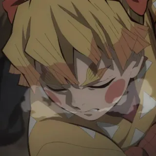 ⚡️ 6147ac1a Zenitsu Agatsuma Demon Slayer アニメ, 鬼滅の刃, 善逸, 漫画, キャラクター, 雷 telegram sticker