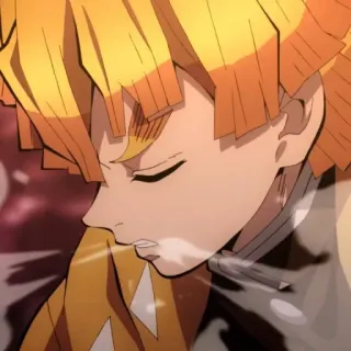 ⚡️ 8f8aa6a0 Zenitsu Agatsuma Demon Slayer アニメ, 鬼滅の刃, 善逸, 我妻善逸, キャラクター, 雷, 睡眠 telegram sticker