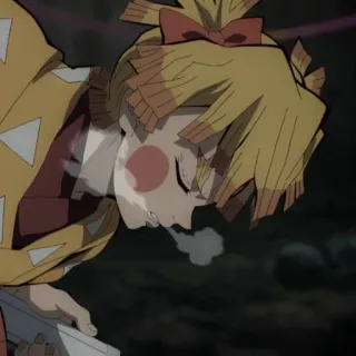 ⚡️ a6bf5063 Zenitsu Agatsuma Demon Slayer アニメ, 鬼滅の刃, 善逸, 雷, キャラクター telegram sticker