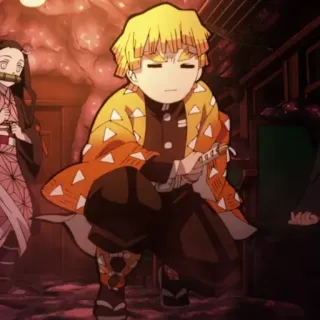 ⚡️ bef46098 Zenitsu Agatsuma Demon Slayer アニメ, 鬼滅の刃, 善逸, 禰豆子, マンガ, エンタメ, 日本アニメ telegram sticker