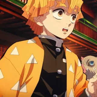 ⚡️ e242453d Zenitsu Agatsuma Demon Slayer アニメ, 鬼滅の刃, 善逸, 我妻善逸, アニメキャラクター, マンガ telegram sticker