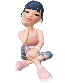 😊 257994a7 女人, 坐着, 休闲, 粉色, 鞋子, 姿势, 放松 telegram sticker