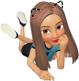 😒 3edf3b84 卡通, 女人, 躺, 人物, 头像, 数字艺术 telegram sticker